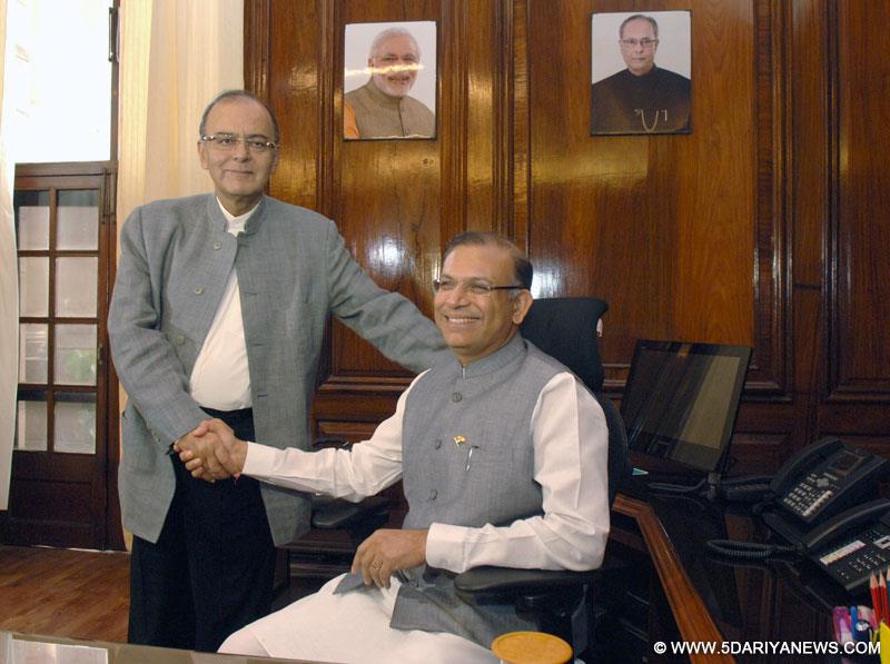 Jayant Sinha taking charge as the Minister of State for Finance, in New Delhi on November 10, 2014. 