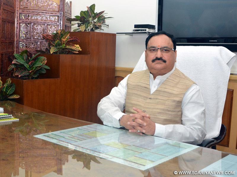 Jagat Prakash Nadda takes charge as the Union Minister for Health and Family Welfare, in New Delhi on November 10, 2014. 