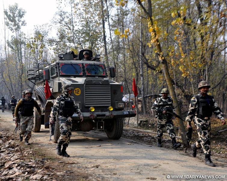 Kulgam: Soldiers after a fierce overnight gunfight in south Kashmir
