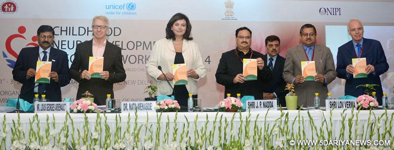 Jagat Prakash Nadda releasing the book “Framework for Convergent Action towards Comprehensive Care of Children with Developmental Difficulties”, 