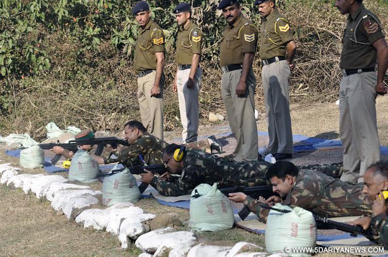 Ministers and MLAs participating in Shooting Championship at Sakoh Dharamsala on Sunday .