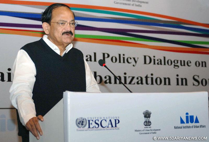 M. Venkaiah Naidu delivering the inaugural address at the Regional Policy Dialogue on Sustainable Urbanization in South Asia, in New Delhi 