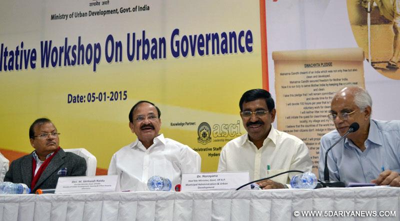 M. Venkaiah Naidu at the Consultative Workshop on Urban Governance, in Hyderabad 