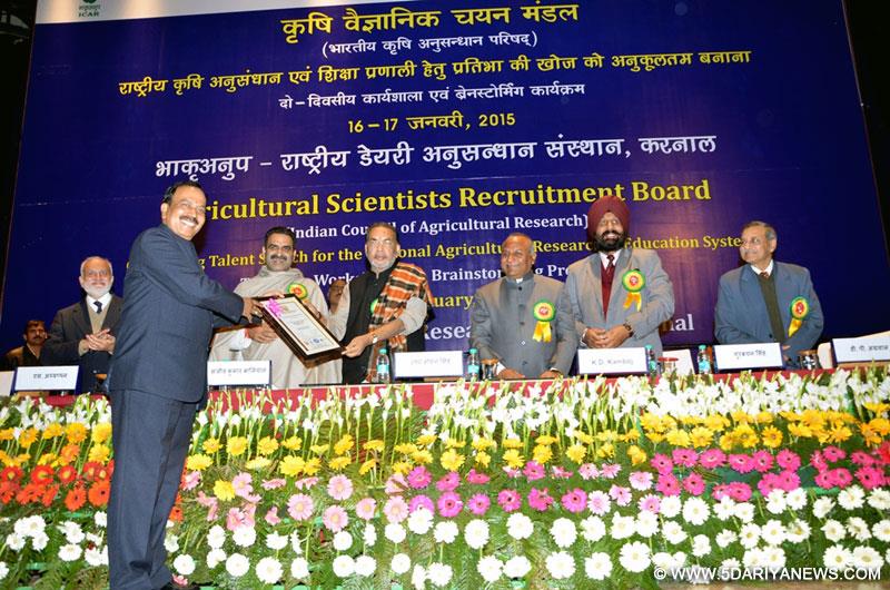 The Union Agriculture Minister Radha Mohan Singh at a function of the Agricultural Scientists Recruitment Board (ICAR), in Karnal, Haryana on January 16, 2015.