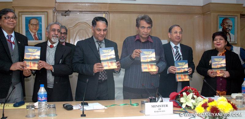 The Union Minister for Railways, Suresh Prabhakar Prabhu releasing a book titled “Carbon Capture Storage and Utilization” written by Shri R.B. Sahi, in New Delhi on January 20, 2015.