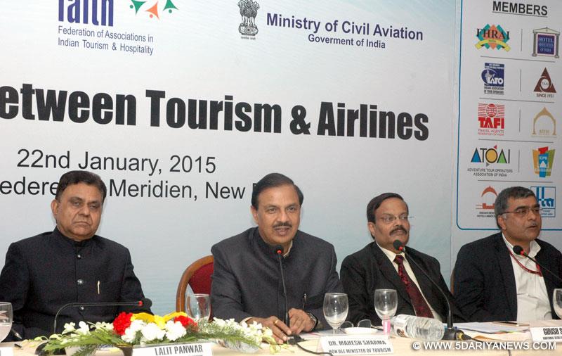 Dr. Mahesh Sharma addressing after chairing the meeting with Airline operators, in New Delhi on January 22, 2015