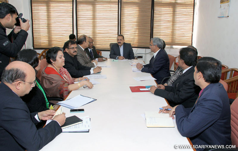 Dr. Jitendra Singh holding a meeting with the Resident Commissioners of eight Northeast States, in New Delhi 