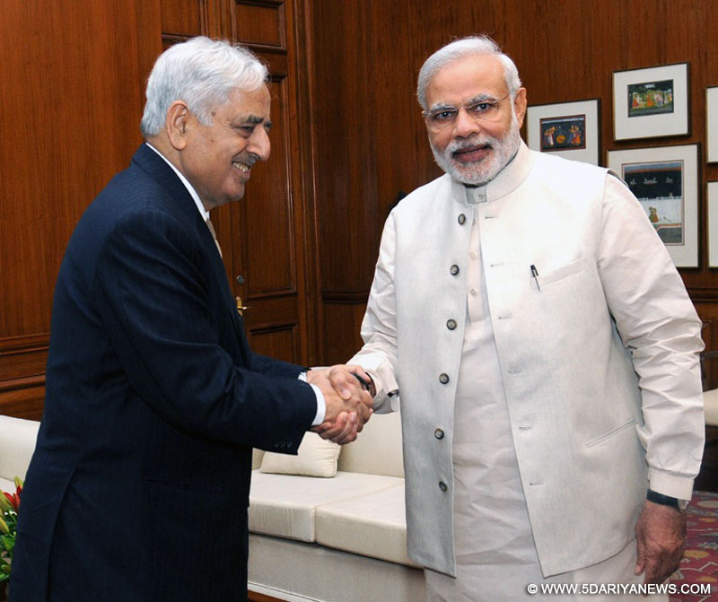The Chief Minister of Jammu & Kashmir, Mufti Mohammad Sayeed calling on the Prime Minister, Narendra Modi, in New Delhi on April 07, 2015.