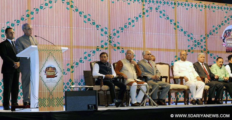 Pranab Mukherjee addressing at the inauguration of the cultural festival 