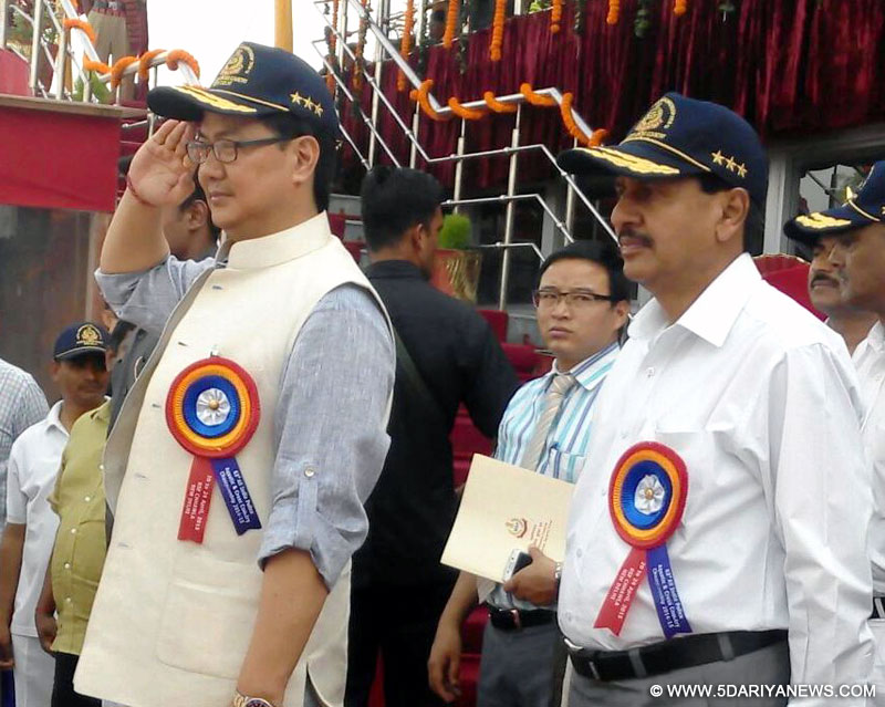 Kiren Rijiju inaugurating the 63rd All India Police Aquatic & Cross Country Championship 2014-15, organised by the Border Security Force, in New Delhi on April 20, 2015. 