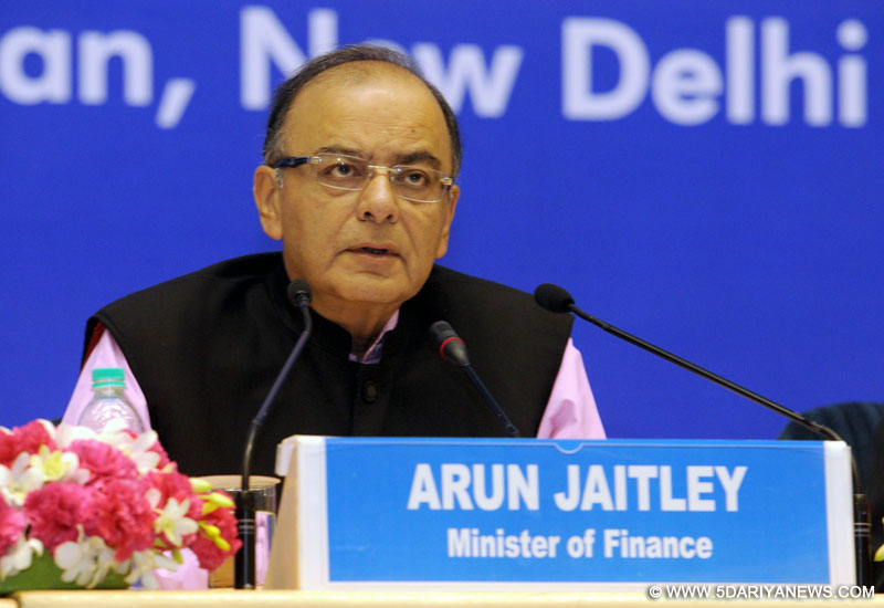 Arun Jaitley delivering the 16th D.P. Kohli Memorial Lecture on “Economic Challenges for an Aspirational India”, in New Delhi on April 27, 2015.