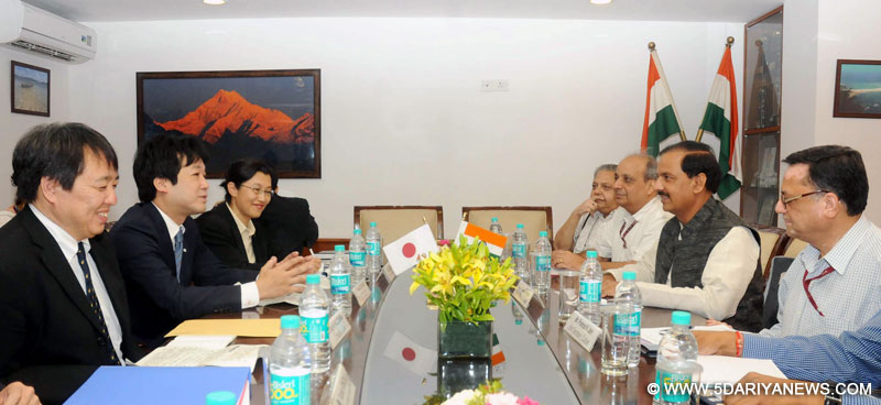 The Parliamentary Vice-Minister of Foreign Affairs, Japan, Kentaro Sonoura meeting the Minister of State for Culture (Independent Charge), Tourism (Independent Charge) and Civil Aviation, Dr. Mahesh Sharma, on issues related to the World Heritage List, in New Delhi on May 08, 2015. 