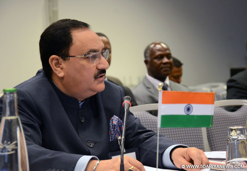 Jagat Prakash Nadda addressing the Commonwealth Health Ministers’ Meeting, at the 68th World Health Assembly 2015, in Geneva on May 17, 2015.