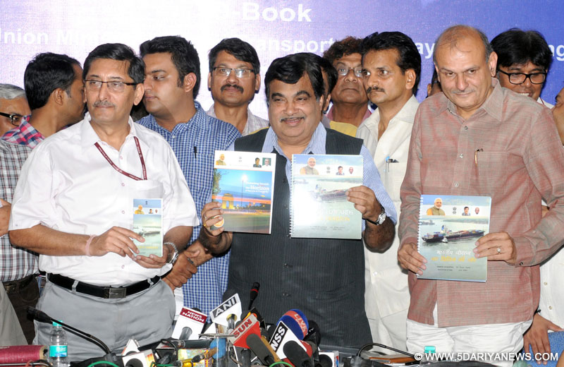Nitin Gadkari releasing the e-Book of his Ministries, on the completion of one year of the NDA Government, in New Delhi on May 28, 2015. 