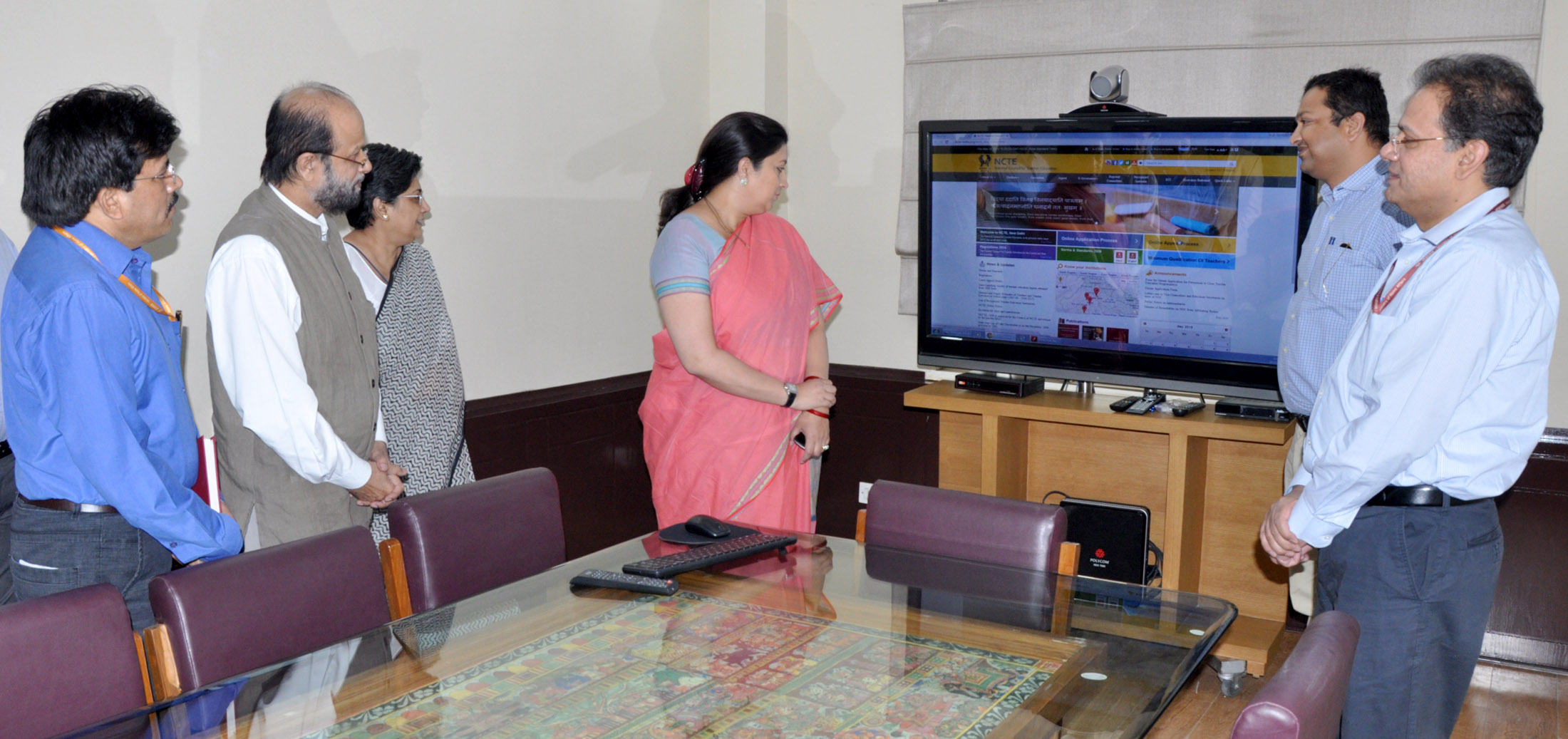 The Union Minister for Human Resource Development, Smt. Smriti Irani launching the new and revamped website of the National Council for Teacher Education’s (NCTE), in New Delhi on May 28, 2015.