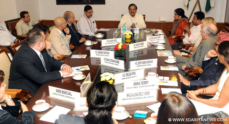 The Ambassadors Forum, India, meeting the Minister of State for Culture (Independent Charge), Tourism (Independent Charge) and Civil Aviation, Dr. Mahesh Sharma, in New Delhi on June 08, 2015.