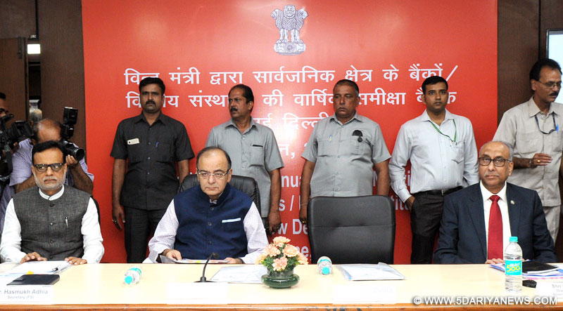 The Union Finance Minister, Arun Jaitley in a meeting to review the performance of the Public Sector Banks (PSBs) and Financial Institutions (FIs), in New Delhi on June 12, 2015.