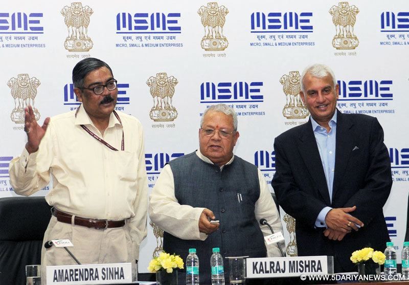 Kalraj Mishra launching the Employment Exchange for Industries (EEX), in New Delhi on June 15, 2015. The Secretary & Development Commissioner (MSME), Shri Amarendra Sinha is also seen.