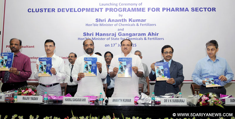 The Union Minister for Chemicals and Fertilizers, Ananth Kumar launching the “Cluster Development Programme for Pharma Sector", in New Delhi on June 17, 2015. 