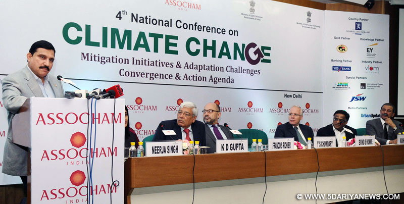 The Minister of State for Science and Technology and Earth Science, Y.S. Chowdary addressing at the inauguration of the 4th National Conference on Climate Change, in New Delhi on June 18, 2015. 