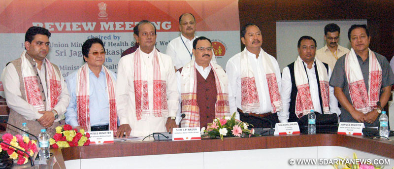 J.P. Nadda chairing a review meeting with the Health Ministers of North Eastern States, in Assam, Guwahati on June 27, 2015.