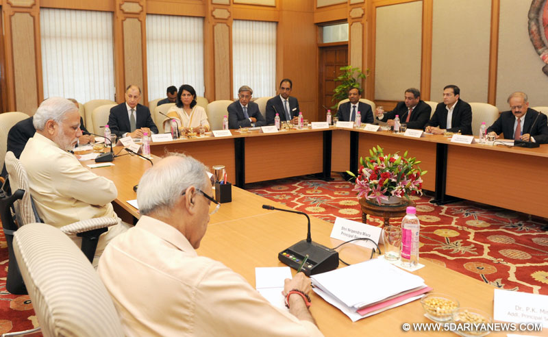 A delegation from the Confederation of Indian Industry (CII) calling on the Prime Minister, Narendra Modi, in New Delhi on June 30, 2015.