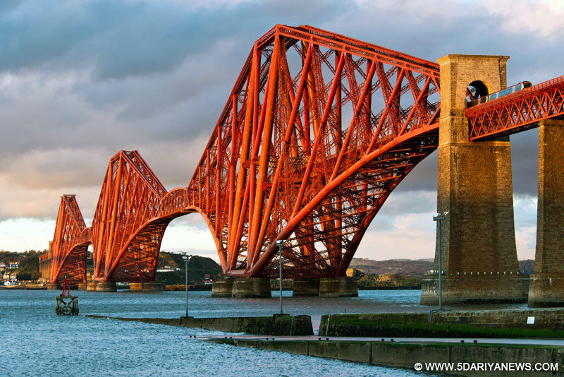 File photo provided by Historic Scotland shows the Forth Bridge in Scotland, northern Britain. The world-famous bridge was officially inscribed as a United Nations Educational, Scientific and Cultural Organizations (UNESCO) World Heritage site on July 5, becoming Britain