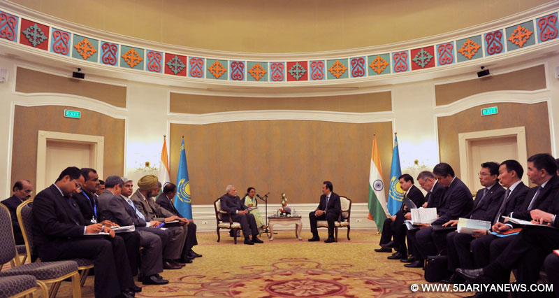 The Prime Minister, Narendra Modi meeting the Prime Minister of the Republic of Kazakhstan, Mr. Karim Massimov, in Astana, Kazakhstan on July 07, 2015.