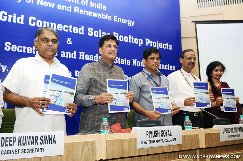  Piyush Goyal launching the Rooftop Solar PV Power Projects, at the Workshop on Rooftop Solar Projects, in New Delhi 