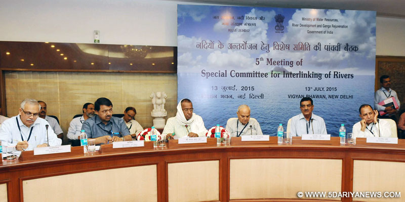  The Minister of State for Water Resources, River Development & Ganga Rejuvenation, Sanwar Lal Jat chairing the 5th Special Committee for Interlinking of Rivers, in New Delhi on July 13, 2015.