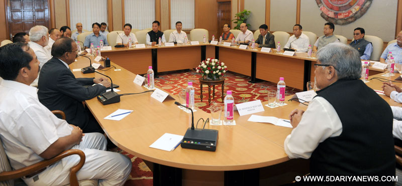 The Chief Minister of Nagaland, Shri T.R. Zeliang, accompanied by a delegation of MLAs, calling on the Prime Minister, Shri Narendra Modi, in New Delhi on July 16, 2015.