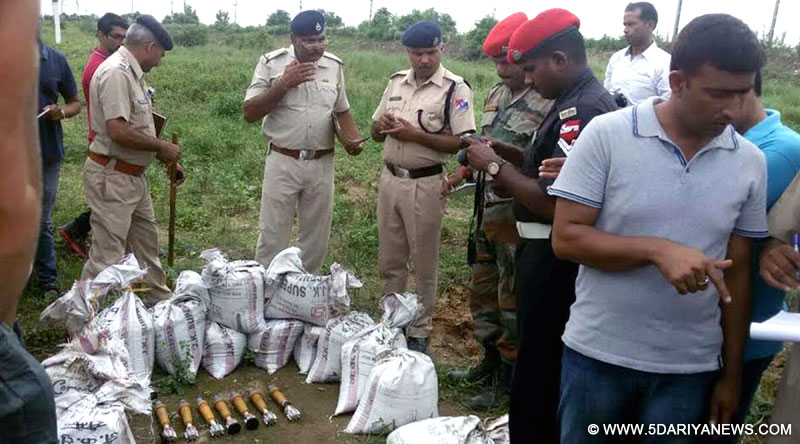 Kurukshetra: The live rockets that were recovered near Kurukshetra railway junction on July 22, 2015. 