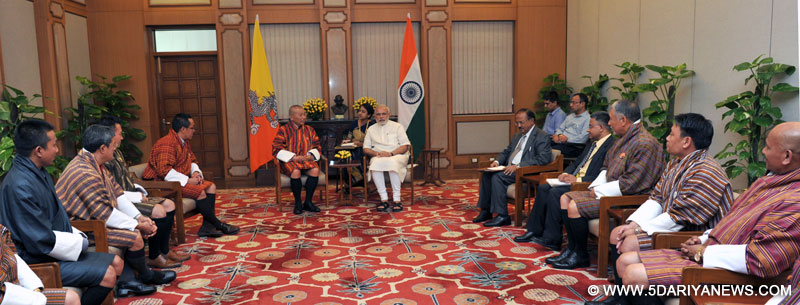 A Parliamentary Delegation from Bhutan led by the Speaker of the National Assembly of the Parliament of Bhutan, Mr. Jigme Zangpo and the Chairperson of the National Council of Bhutan, Dr. Sonam Kinga meeting the Prime Minister, Shri Narendra Modi, in New Delhi on August 10, 2015.