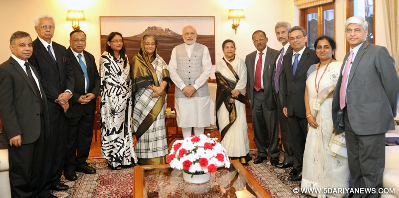 The Prime Minister of Bangladesh, Ms. Sheikh Hasina meeting the Prime Minister, Shri Narendra Modi, in New Delhi on August 19, 2015.
