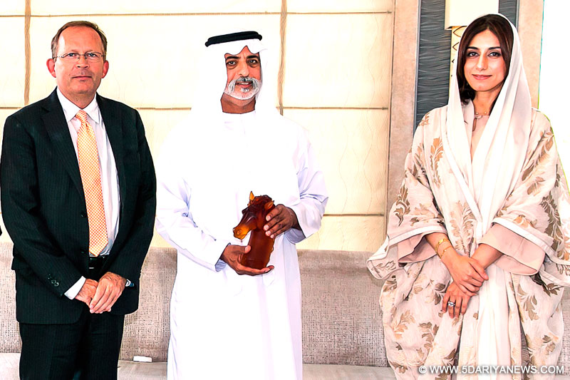 Sheikh Nahyan bin Mubarak Al Nahyanmediates Cary Adams and Ameera BinKaram