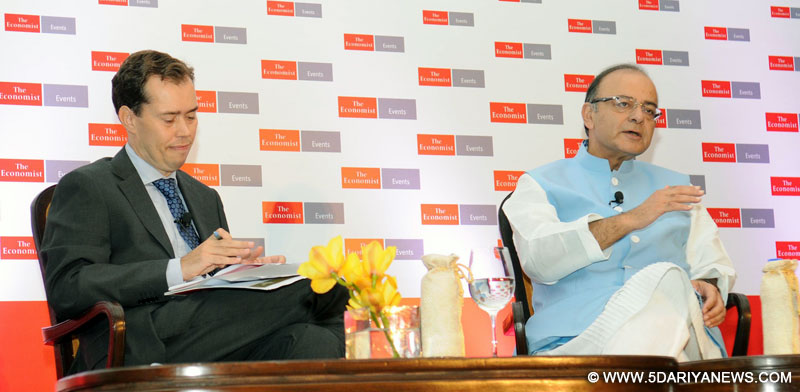 The Union Minister for Finance, Corporate Affairs and Information & Broadcasting, Shri Arun Jaitley speaking at the Conference of India Summit 2015 of "The Economist", in New Delhi on September 09, 2015.