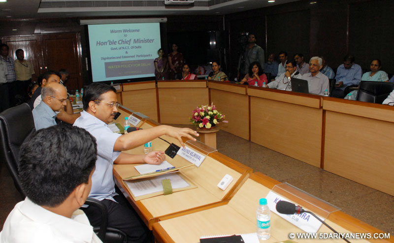Chief Minister Arvind Kejriwal during the inauguration of a workshop on Water policy for Delhi at Delhi Secretariat organised by Delhi Jal Board (DJB) in New Delhi on Sep 10, 2015. 