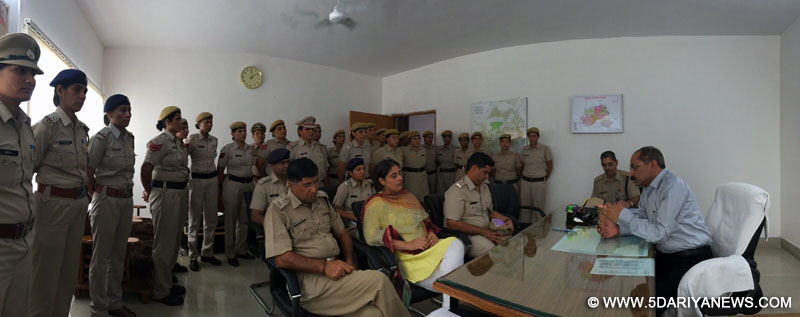 Haryana Director General of Police Yashpal Singhal during his visit to the only women police station in Sector 51, Gurgaon on Sep 13, 2015. 