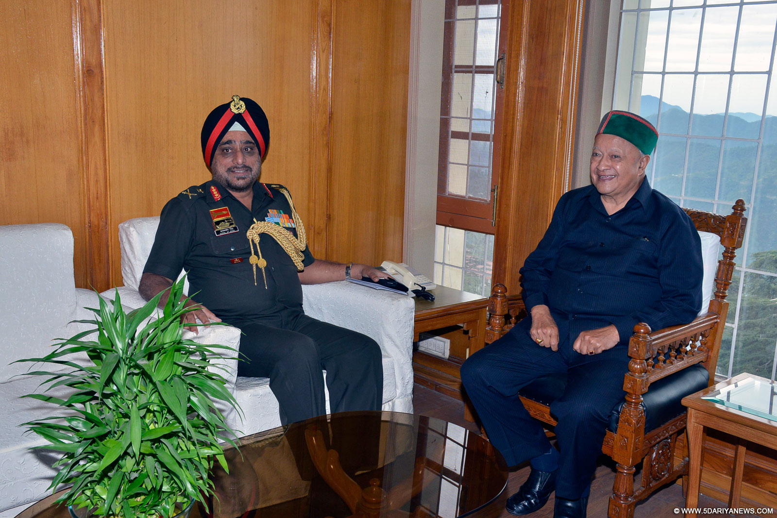 Lieutenant General K.J Singh, (AVSM), Army Commander Western Command, called upon  Chief Minister Virbhadra Singh  at Shimla on 19 Sep 2015.