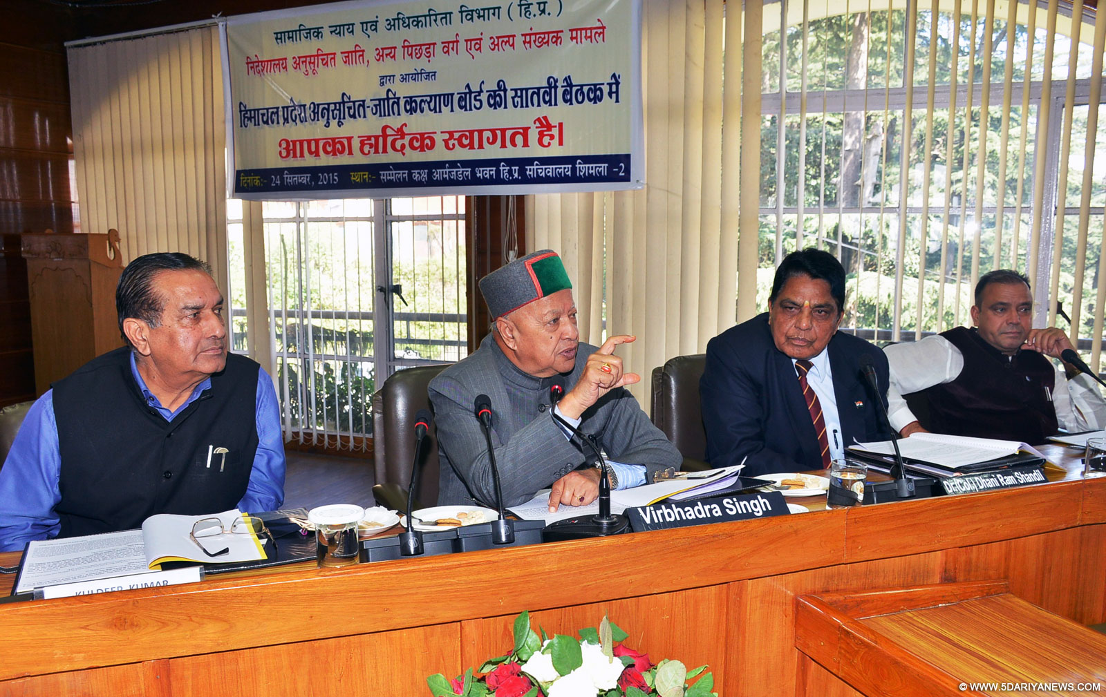 Chief Minister Shri Virbhadra Singh presiding over the meeting of Scheduled Caste Welfare Board at Shimla on 24 September 2015