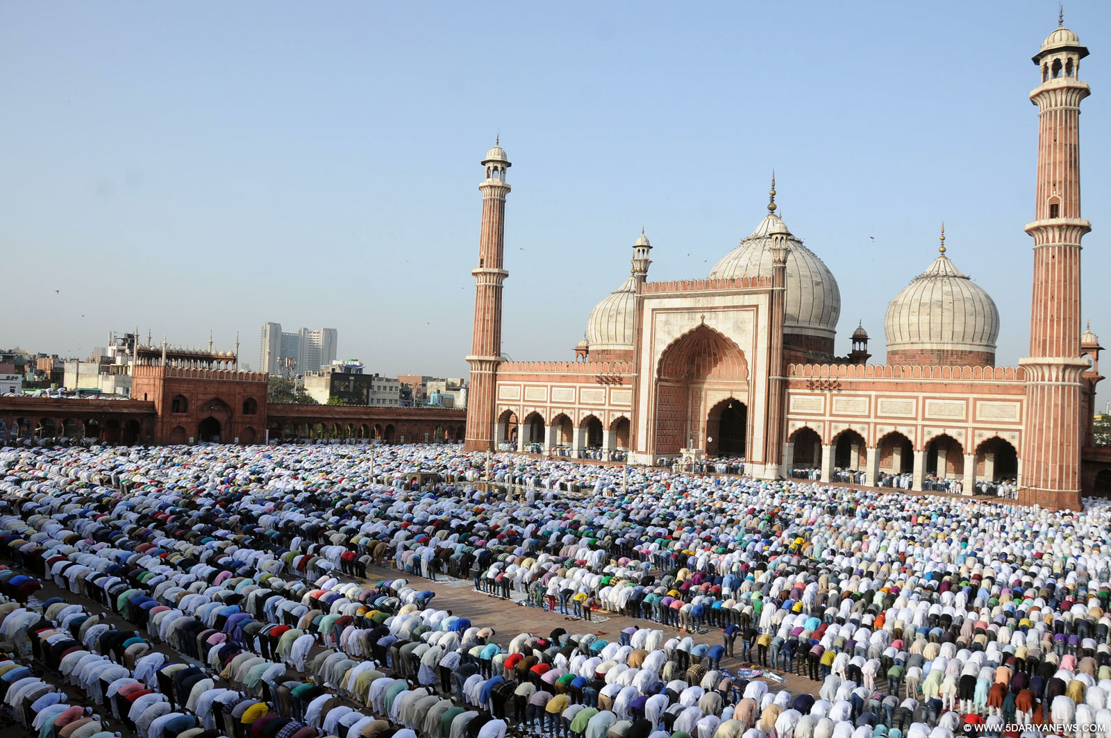 New Delhi: People offer namaz at Jama Masjid on Id-ul-Zuha in New Delhi on Sep 25, 2015. 