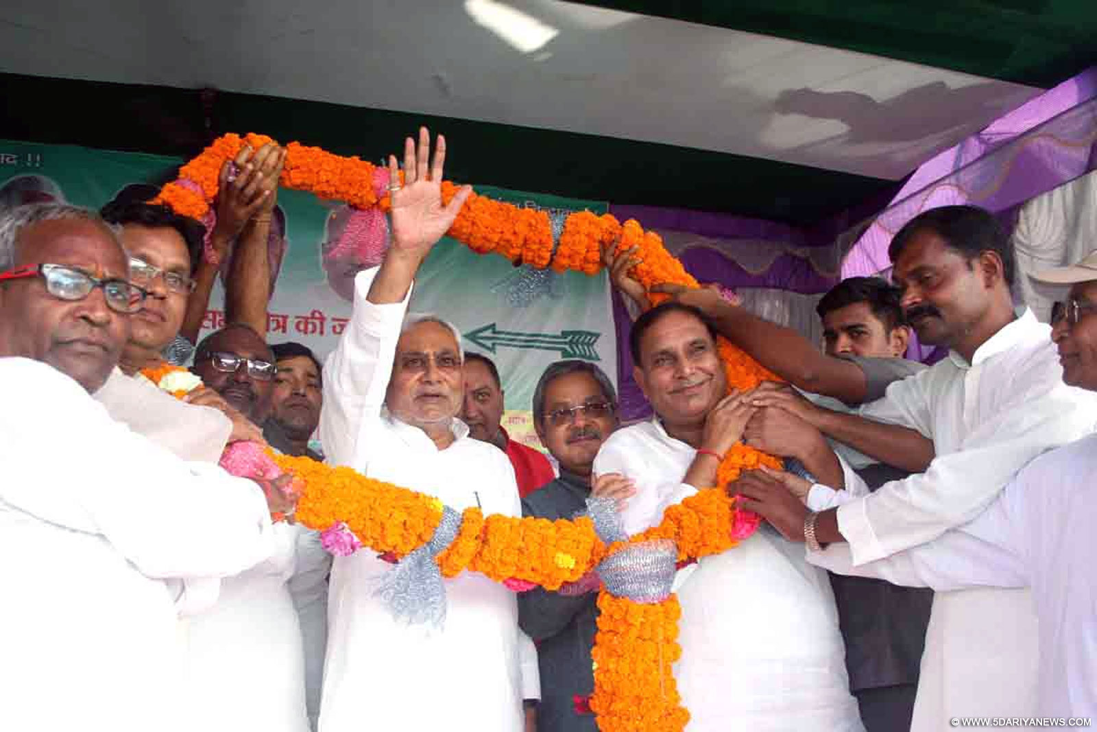 Bihar Chief Minister Nitish Kumar during a rally to campaign for the upcoming Bihar assembly elections in Kalyanpur of Bihar on Sep 26, 2015. 