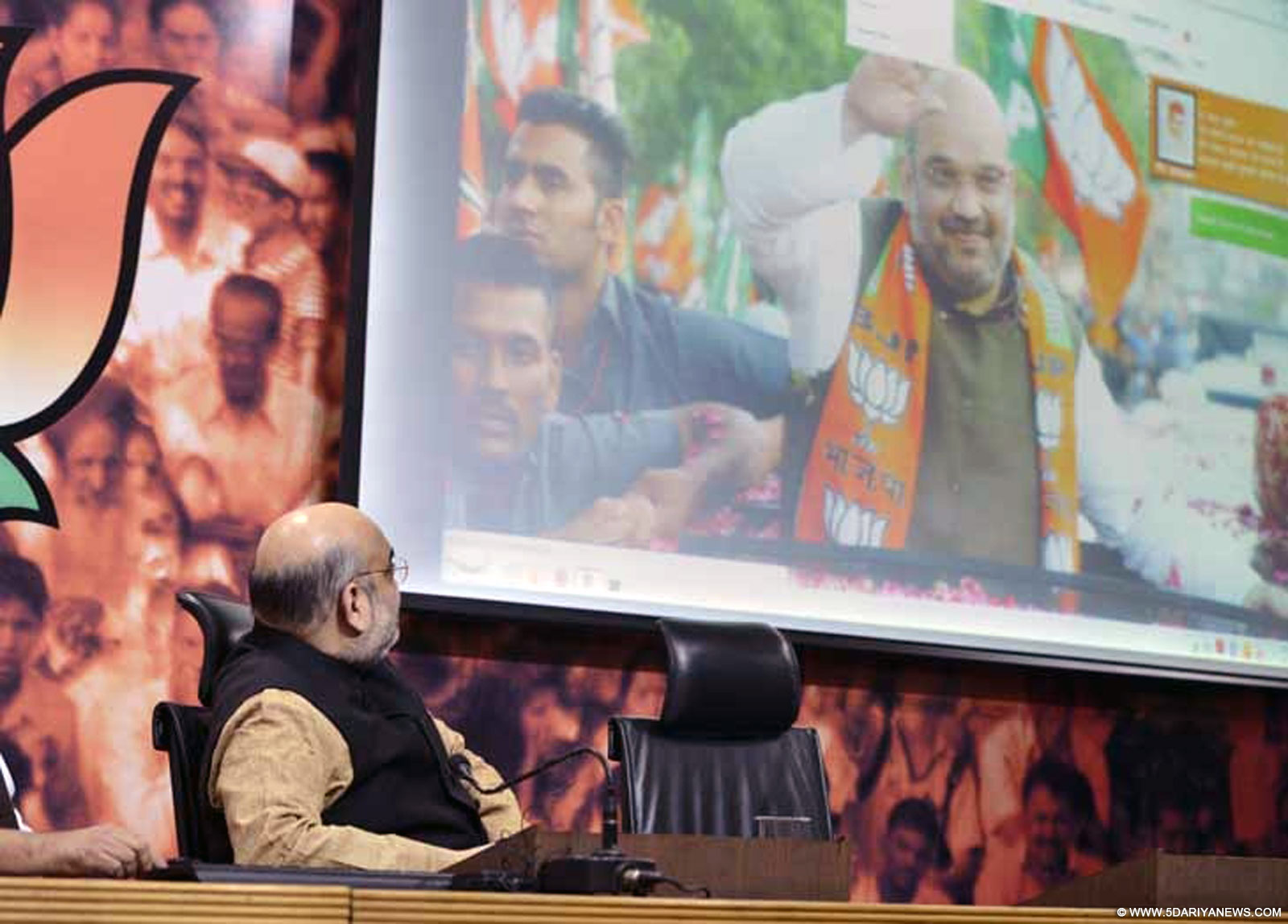 BJP chief Amit Shah during the launch of his official website in New Delhi on Sep 26, 2015. 