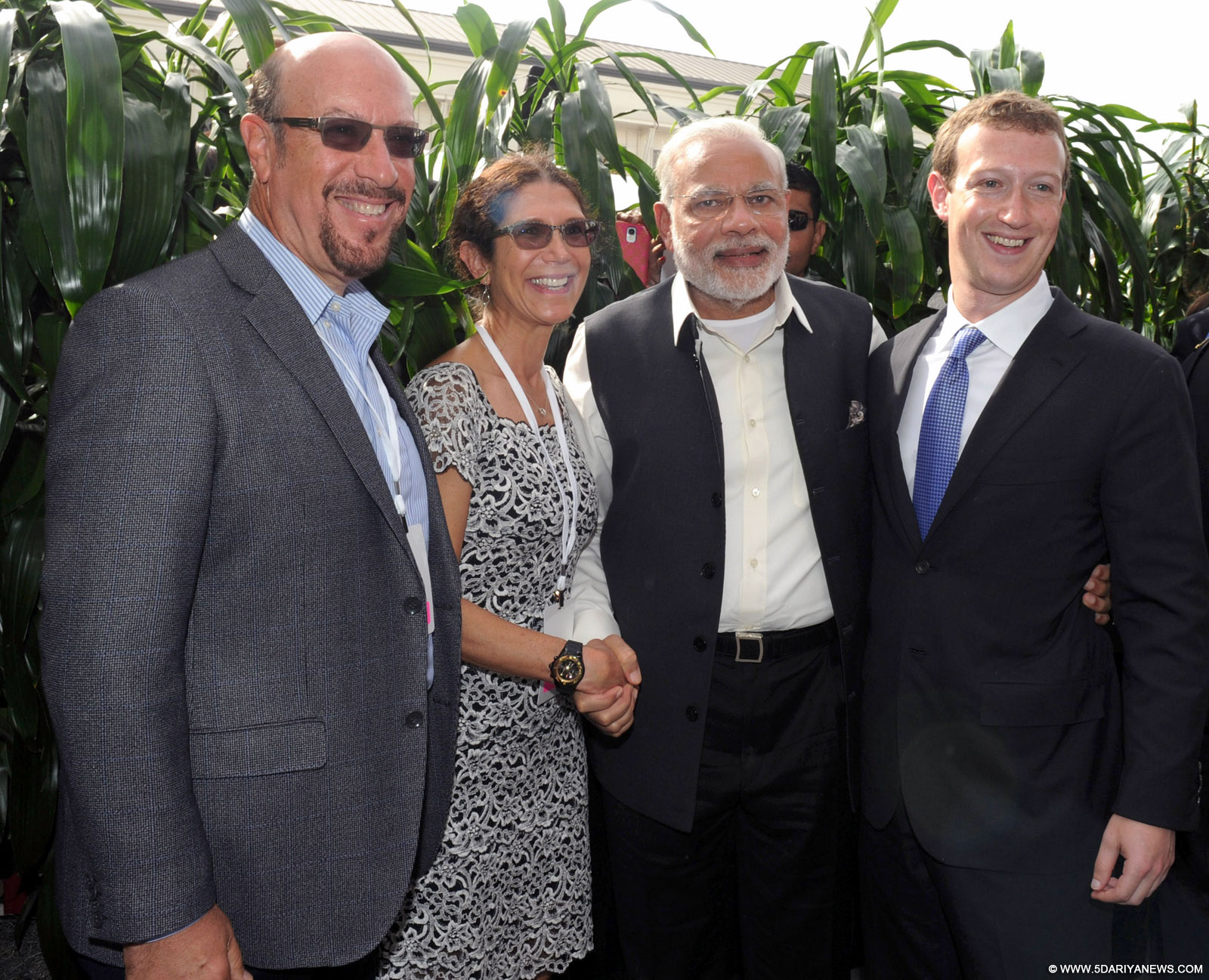 The Prime Minister, Shri Narendra Modi meeting the family of Facebook Chairman and CEO, Mr. Mark Zuckerberg, at Facebook HQ, in San Jose, California on September 27, 2015.