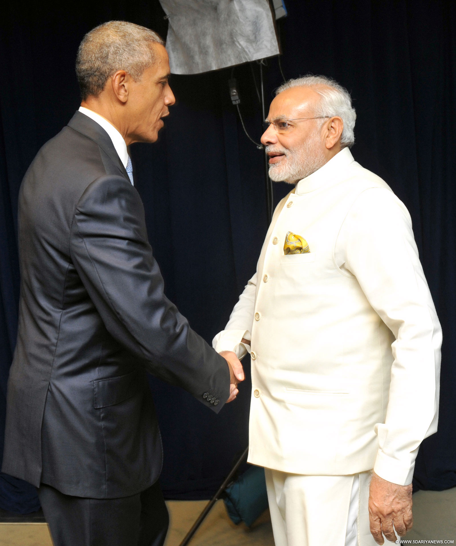 The Prime Minister, Shri Narendra Modi meeting the President of United States of America (USA), Mr. Barack Obama, in New York on September 28, 2015.