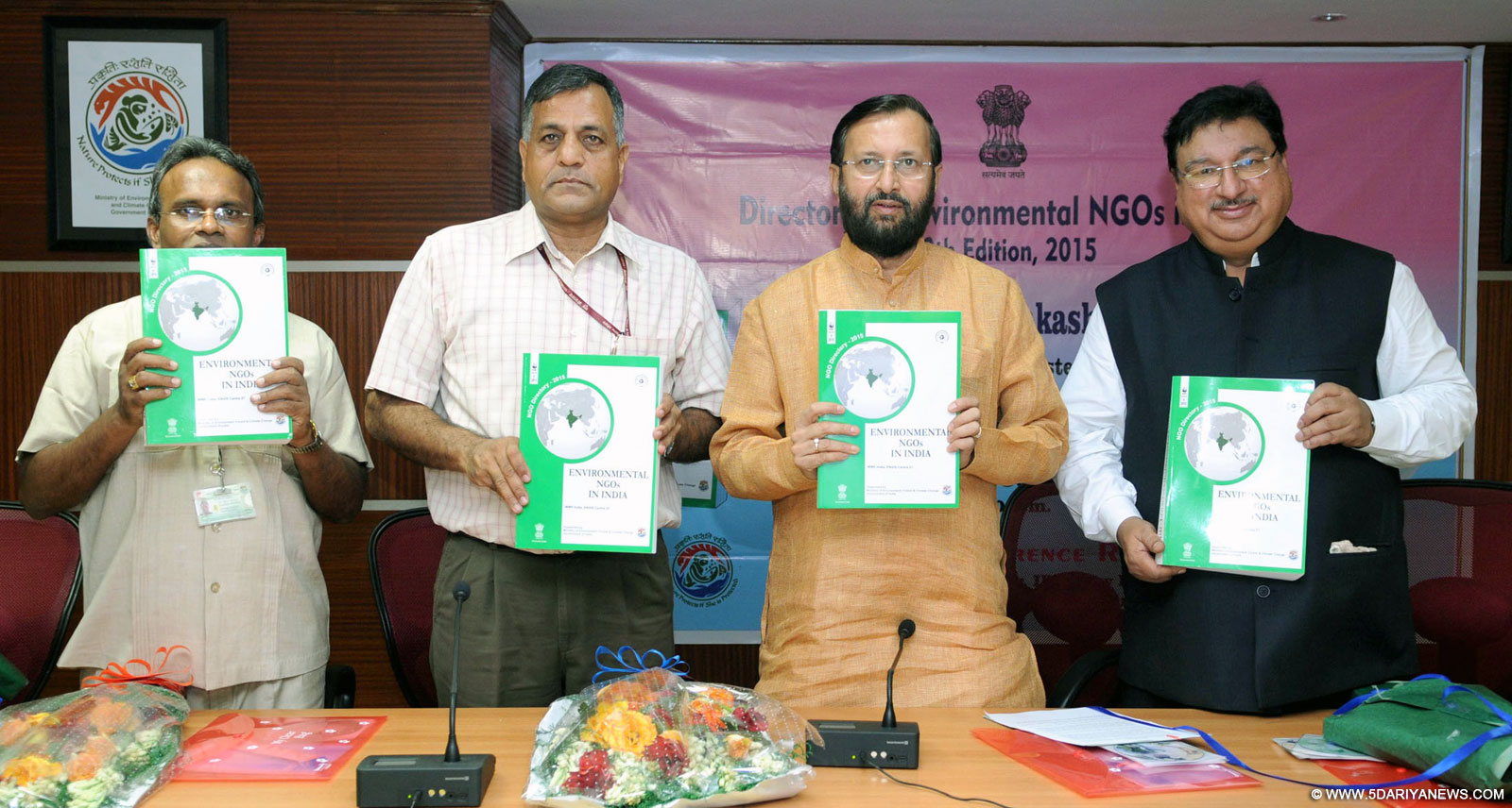 The Minister of State for Environment, Forest and Climate Change (Independent Charge), Shri Prakash Javadekar releasing the NGO Directory, in New Delhi on October 06, 2015. The Secretary, Ministry of Environment, Forest and Climate Change, Shri Ashok Lavasa is also seen.