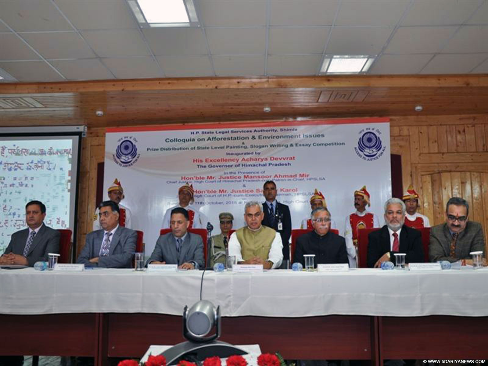 Governor Acharya Devvrat presiding over the Colloquia on Afforestation and Environmental Issues at Shimla on 11 Oct. 2015.