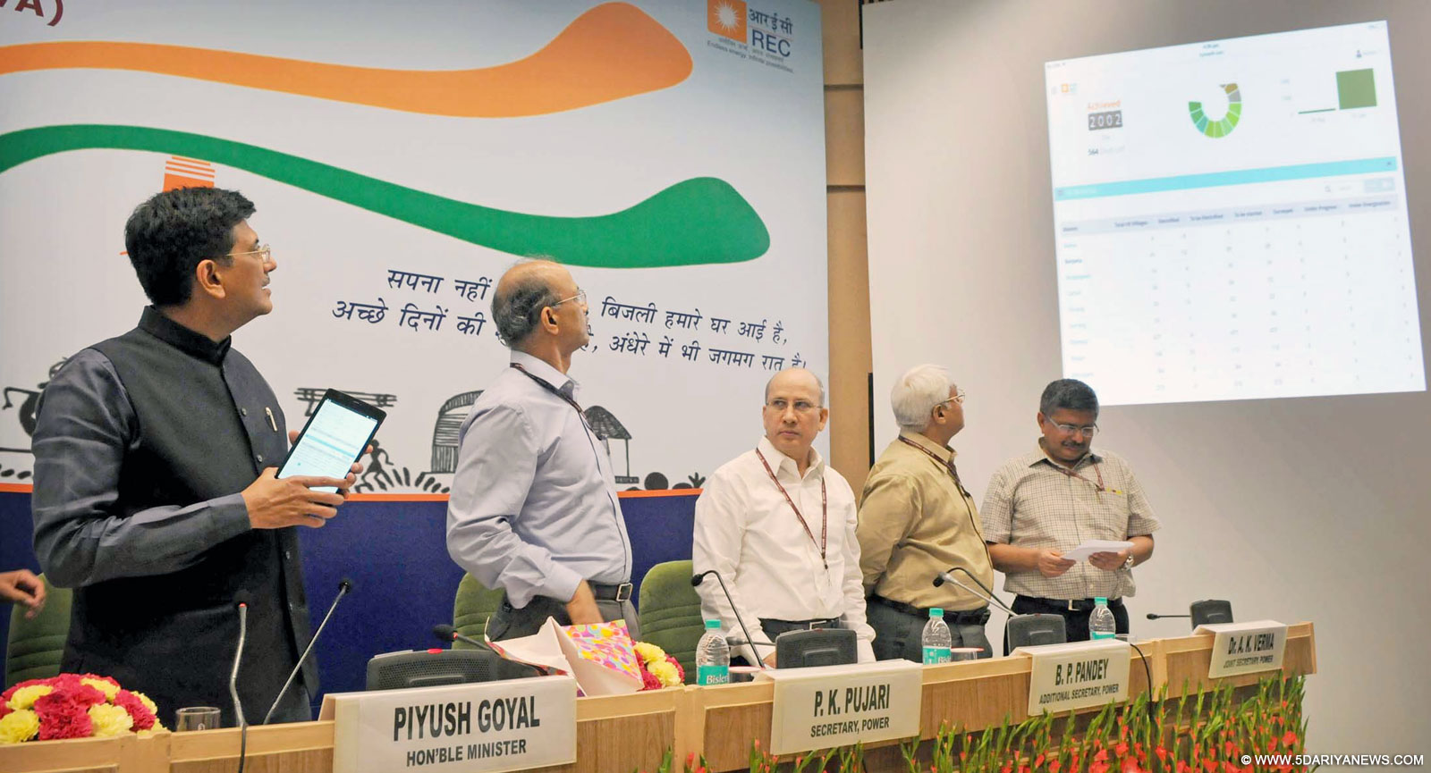 The Minister of State (Independent Charge) for Power, Coal and New and Renewable Energy, Shri Piyush Goyal releasing the Handbook for the Gram Vidyut Abhiyantas’ (GVAs), at a function, in New Delhi on October 14, 2015. The Secretary, Ministry of Power, Shri P.K. Pujari and other dignitaries are also seen.