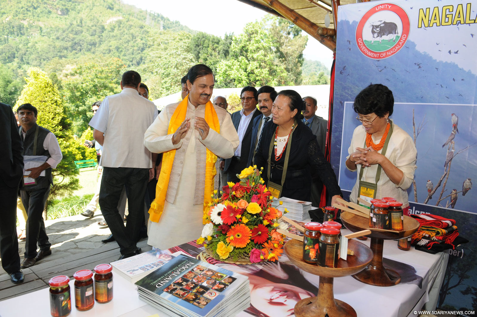 Dr. Mahesh Sharma visiting the exhibition, organised by the North East States & West Bengal, at the 4th International Tourism Mart for North East Region 2015, in Gangtok, Sikkim on October 15, 2015. 
