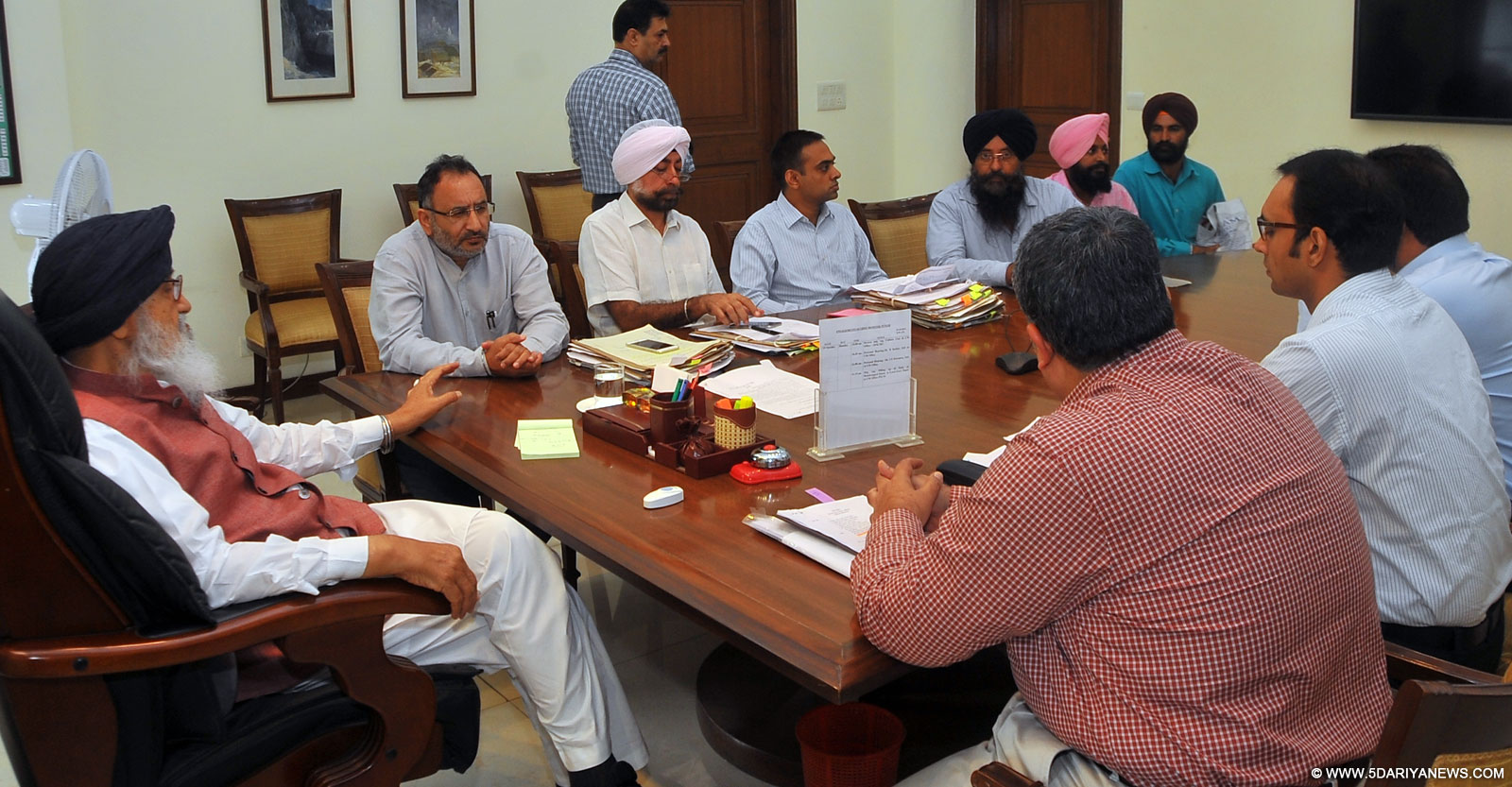 Punjab Chief Minister Mr. Parkash Singh Badal during a meeting with the delegation of Punjab Handicapped Union at CMO on Monday